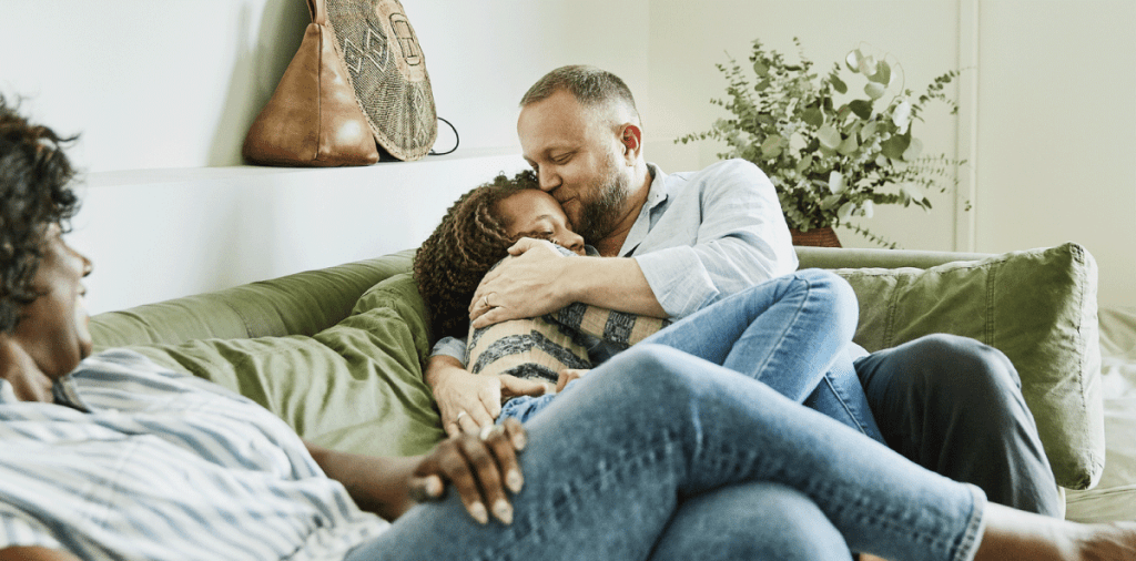 Parent helping adolescent navigate their mental health after a break up.